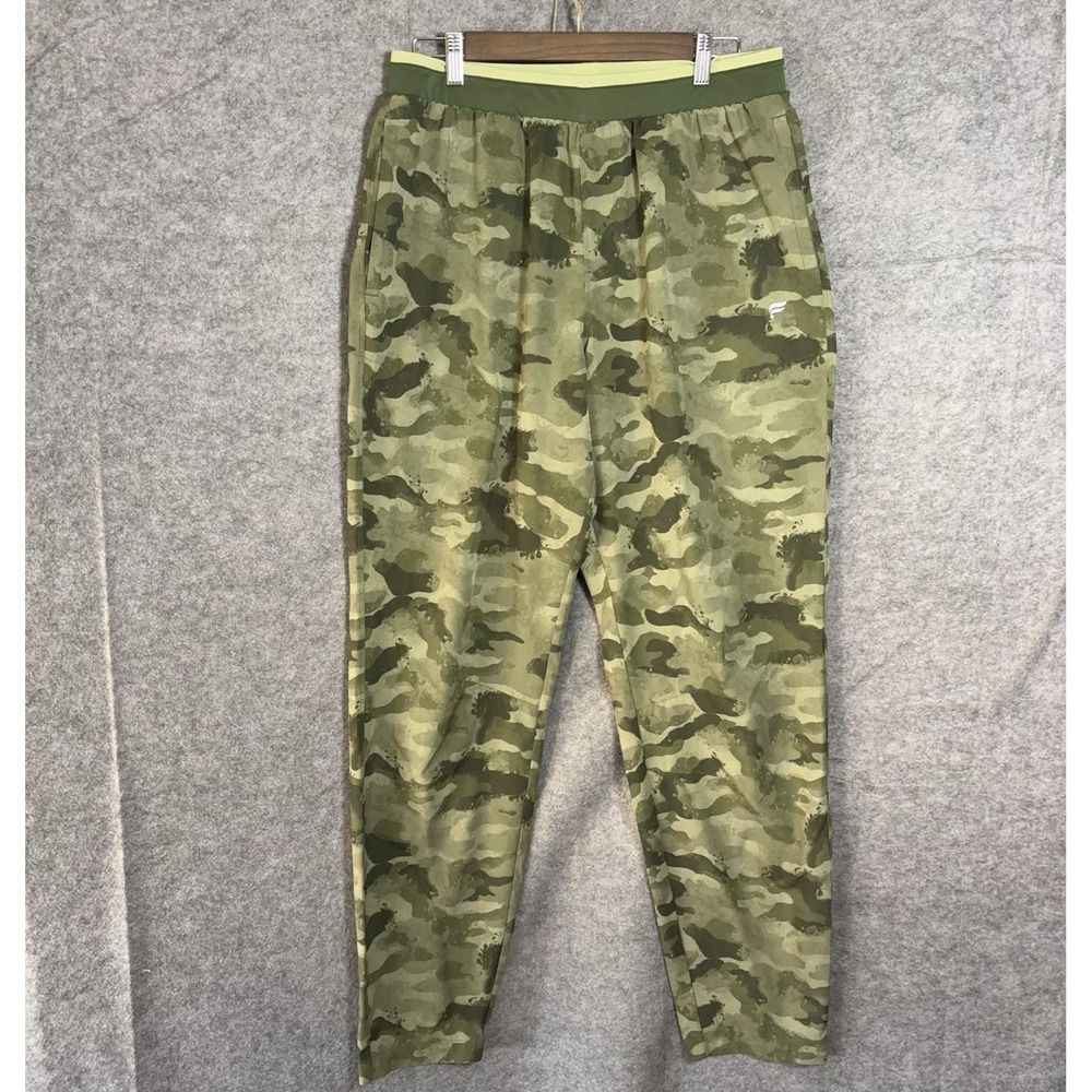 Fabletics The Fundamental Camo Pants Mens Sz M Green Pockets Workout Fitness